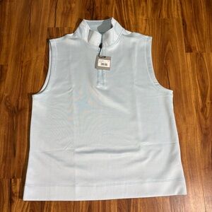 NEW Hickey Freeman Men's Large Blue 1/4 Zip Vest NWT $99.50